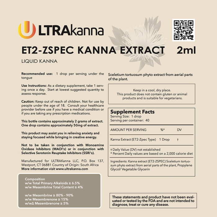 Ultrakanna Alkaloid Composition ET2-ZSPEC